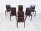 Vintage Dining Chairs in Brown Leather, 1980s, Set of 6 7