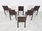 Vintage Dining Chairs in Brown Leather, 1980s, Set of 6 9