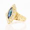 Bague Navette Saphir et Diamants en Or Jaune 18 Carat 3