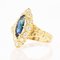 French Sapphire Diamonds Shuttle Ring in 18 Karat Yellow Gold, Image 3