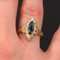 French Sapphire Diamonds Shuttle Ring in 18 Karat Yellow Gold, Image 6