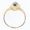 French Sapphire Diamonds Shuttle Ring in 18 Karat Yellow Gold 11