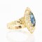 French Sapphire Diamonds Shuttle Ring in 18 Karat Yellow Gold 5