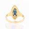 French Sapphire Diamonds Shuttle Ring in 18 Karat Yellow Gold 10