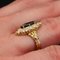 French Sapphire Diamonds Shuttle Ring in 18 Karat Yellow Gold 9