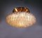 Large Brass & Murano Glass Tubes Flush Mount Lamp from Doria, Germany, 1960s, Image 4