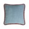 Happy Pillow Light Blue Laos Cushion by Lorenza Briola for Lo Decor, Image 1