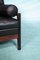 Mid-Century Rosewood Lounge Chair in Black Leather, 1960s, Image 8