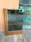 Mid-Century Italian Modern Wall Cut-Edge Smoked Mirror With Wood & Brass Sectional Frame, 1970s, Image 6