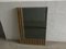 Mid-Century Italian Modern Wall Cut-Edge Smoked Mirror With Wood & Brass Sectional Frame, 1970s 1