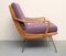 Violet Boomerang Armchair in Cherry, 1950s 10