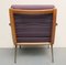 Violetter Boomerang Sessel aus Kirschholz, 1950er 9