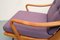 Fauteuil Boomerang Violet en Merisier, 1950s 3