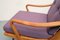 Violetter Boomerang Sessel aus Kirschholz, 1950er 3