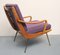 Violetter Boomerang Sessel aus Kirschholz, 1950er 6