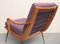 Violetter Boomerang Sessel aus Kirschholz, 1950er 8