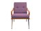 Violetter Boomerang Sessel aus Kirschholz, 1950er 12