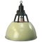 Vintage Industrial Pendant Light in Green Enamel 1