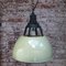 Vintage Industrial Pendant Light in Green Enamel 4