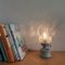 Lampada da tavolo rustica in porcellana bianca e vetro, Francia, anni '50, Immagine 7