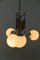 Lampadario funzionalista in legno e metallo cromato, anni '40, Immagine 4