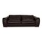 Dark Brown Leather Fjord Three Seater Couch from Calia 1