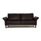 Dark Brown Leather Three Seater Couch 1