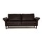 Dark Brown Leather Three Seater Couch, Image 1
