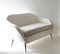 Sofá de dos plazas italiano de terciopelo blanco con asiento de cuero sintético, años 50, Imagen 4