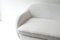 Sofá de dos plazas italiano de terciopelo blanco con asiento de cuero sintético, años 50, Imagen 3