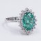 Ring in 18K White Gold with Central Emerald and Diamonds 2