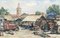 Roger Huguenin, Grand marché de Rimini, 1955, Watercolor, Image 1