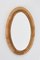 Mid-Century Italian French Riviera Rattan & Bamboo Oval Mirror, 1970s, Image 4