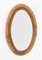 Miroir Ovale Mid-Century en Rotin et Bambou, Italie, 1970s 2