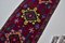 Long tapis de passage fuchsia noué à la main, Turquie 6