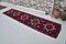 Long Turkish Hand Knotted Fuchsia Runner Rug 1