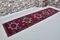 Long Turkish Hand Knotted Fuchsia Runner Rug, Image 7