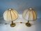 Fabric Shade & Brass Atomic Body Table Lamps, Germany, 1980s, Set of 2 7