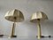 Fabric Shade & Brass Atomic Body Table Lamps, Germany, 1980s, Set of 2 5