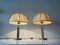 Fabric Shade & Brass Atomic Body Table Lamps, Germany, 1980s, Set of 2 6