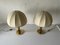 Fabric Shade & Brass Atomic Body Table Lamps, Germany, 1980s, Set of 2 3