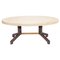 Beige Oval Dining Table in Lacquered Goatskin by Aldo Tura 1