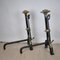 Gothic Style Bronze and Iron Andirons, 19th Century, Set of 2, Image 5