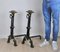 Gothic Style Bronze and Iron Andirons, 19th Century, Set of 2, Image 1