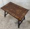 19th Century Baroque Spanish Side Table with Marquetry Top and Iron Stretcher, Image 9