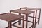 Scandinavian Modern Nesting Tables in Rosewood and Teak 5