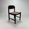 Mid-Century Black Wood and Rush Dining Chairs, 1970s, Set of 6, Image 7