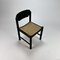 Mid-Century Black Wood and Rush Dining Chairs, 1970s, Set of 6 6