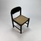 Mid-Century Black Wood and Rush Dining Chairs, 1970s, Set of 6, Image 6