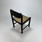 Mid-Century Black Wood and Rush Dining Chairs, 1970s, Set of 6, Image 4